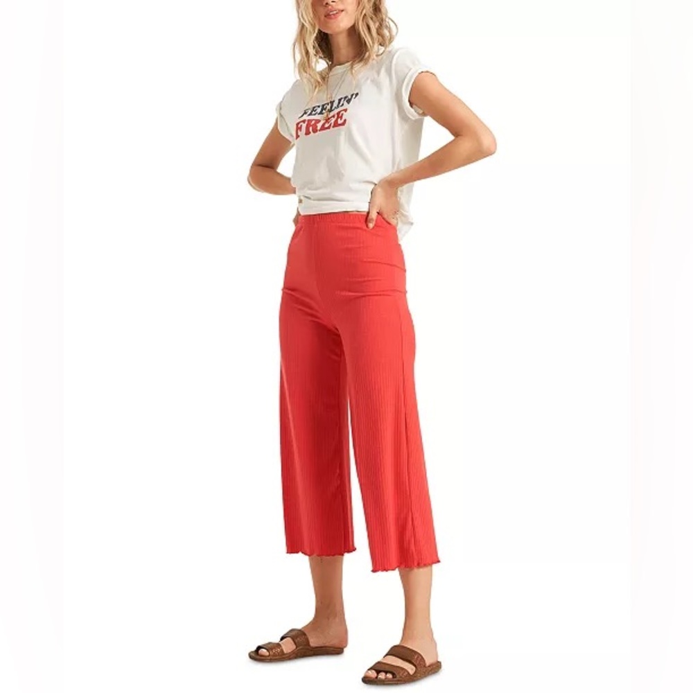 Billabong Easy Waves Pants Rib Knit Cropped size S - Picture 4 of 12